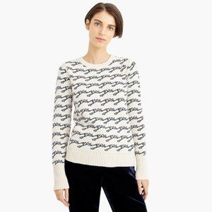 J.Crew Crewneck colorblock sweater in jacquard "Yes/No", Size Small